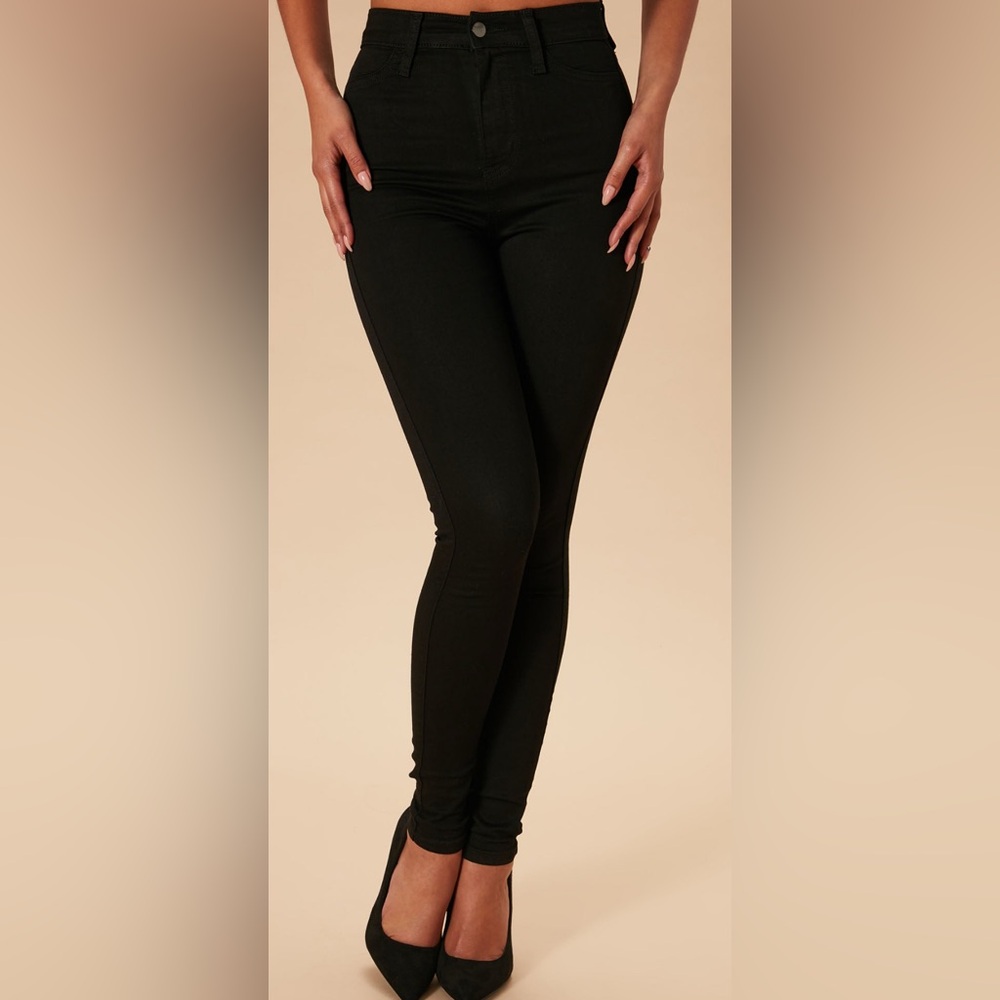 Classic High Waist Black Jeans